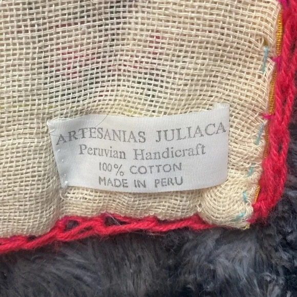 VTG Peruvian Arpillera 3D folk art applique embroidery wall art - Picture 12 of 16